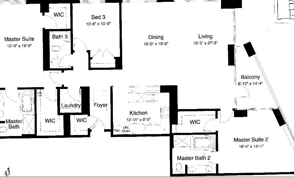 600 N Lake Shore Drive Floorplan - 11 South Tier